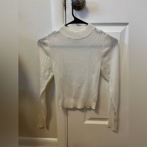 Cream Cropped Topshop mock neck sweater